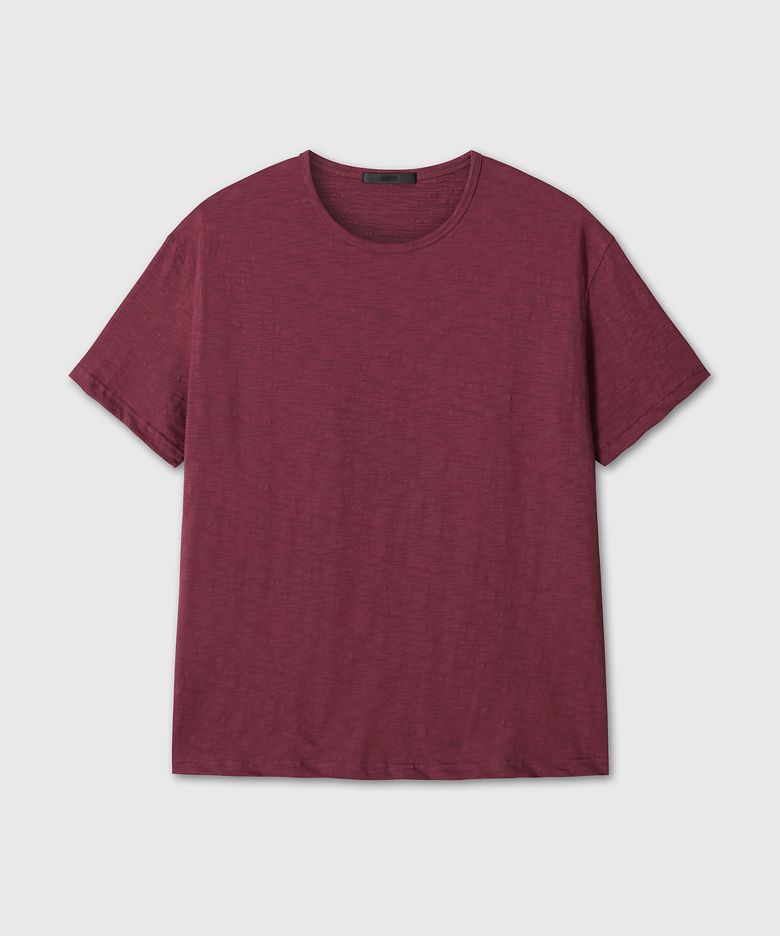 SLUB TEXTURE T-SHIRTS (BURGUNDY)