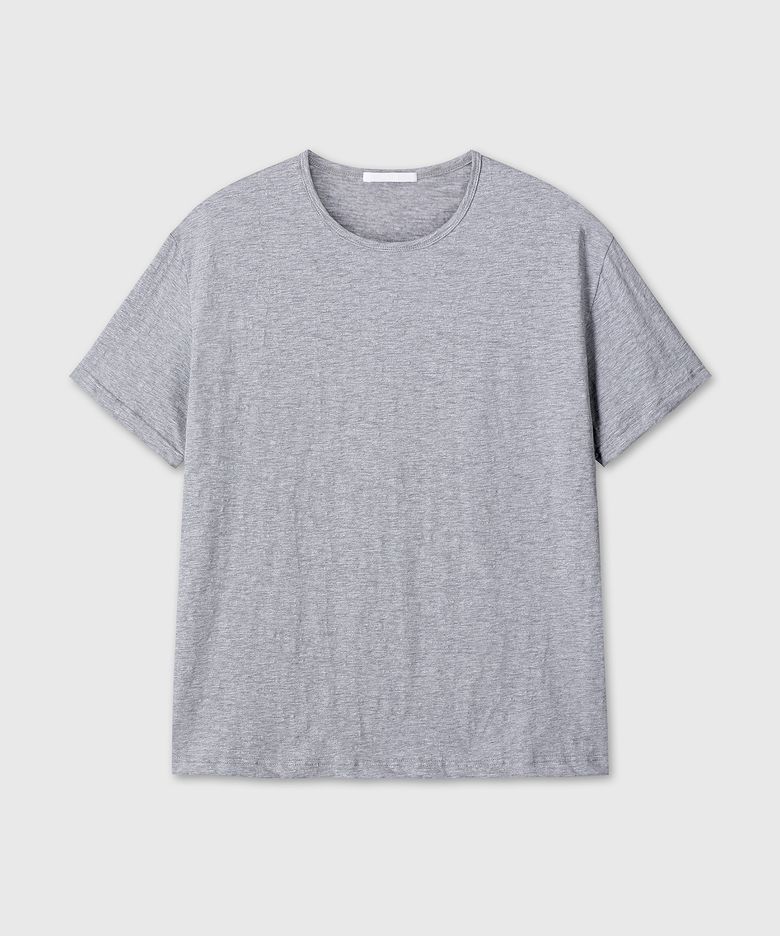 SLUB TEXTURE T-SHIRTS (MELANGE GRAY)