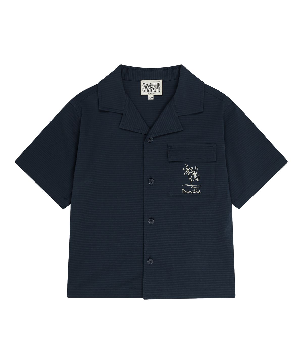 마리떼 키즈(MARITHÉ KIDS) KIDS SEERSUCKER HALF SHIRT navy