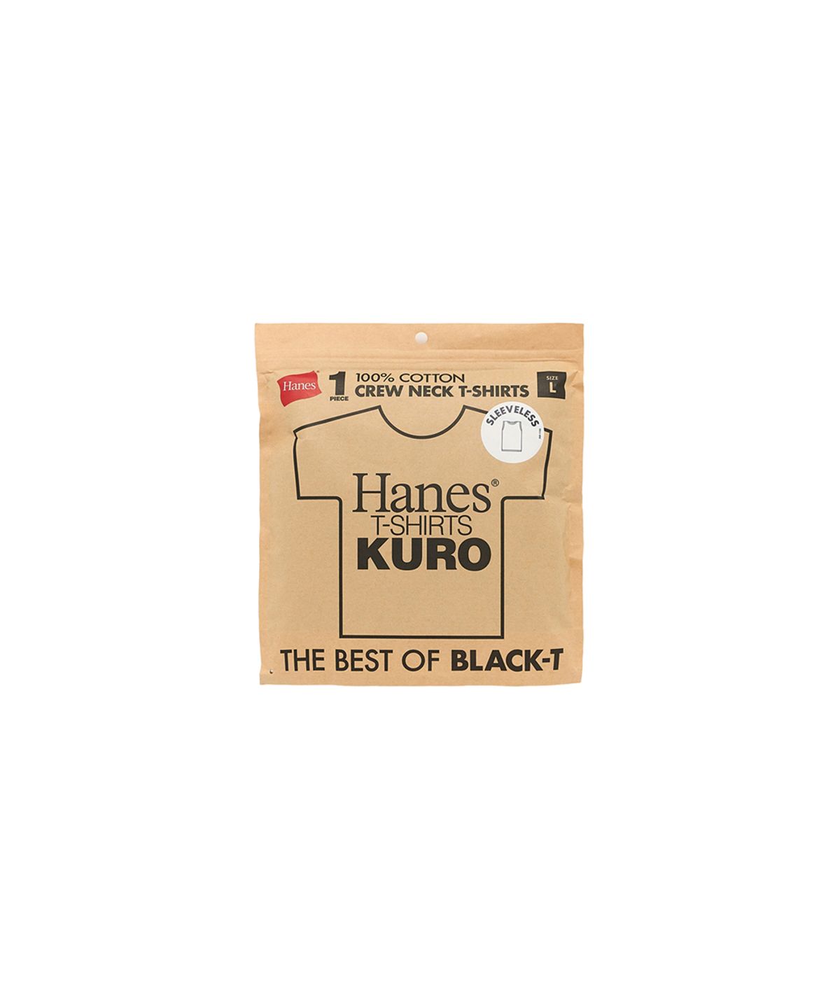 헤인즈(HANES) 쿠로 슬리브리스 티셔츠 블랙