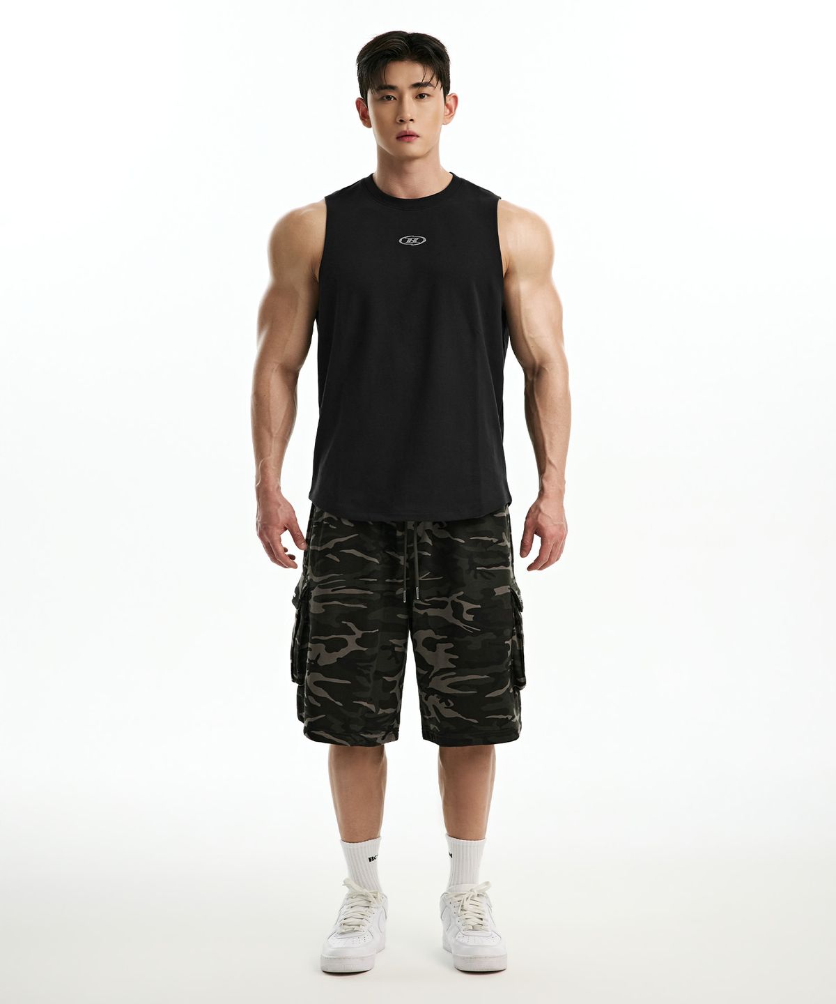 본투윈(BORN TO WIN) SILVER B COMFORT FIT SLEEVELESS [BLACK]