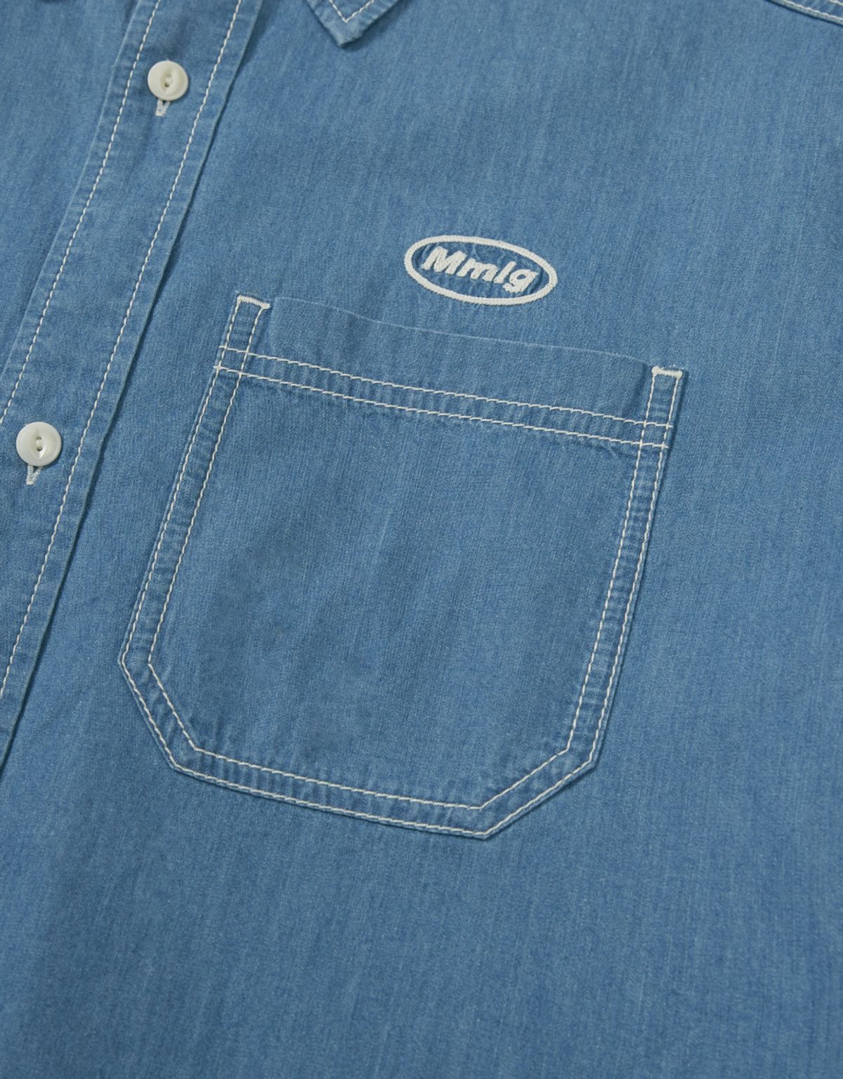 엠엠엘지(MMLG) WASHED DENIM HF SHIRT (LIGHT BLUE)