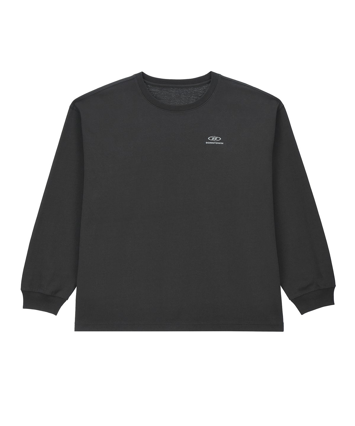 본투윈(BORN TO WIN) SILVER B LOGO OVER FIT LONG SLEEVE [CHARCOAL]