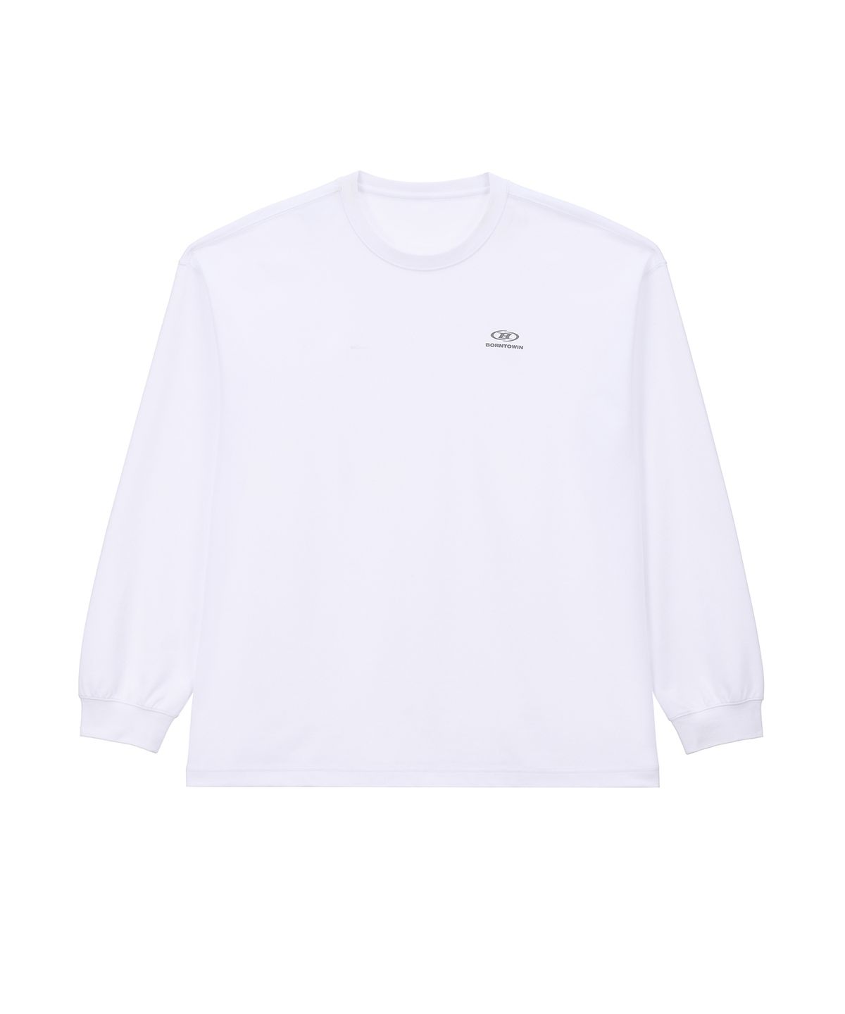 본투윈(BORN TO WIN) SILVER B LOGO OVER FIT LONG SLEEVE [WHITE]