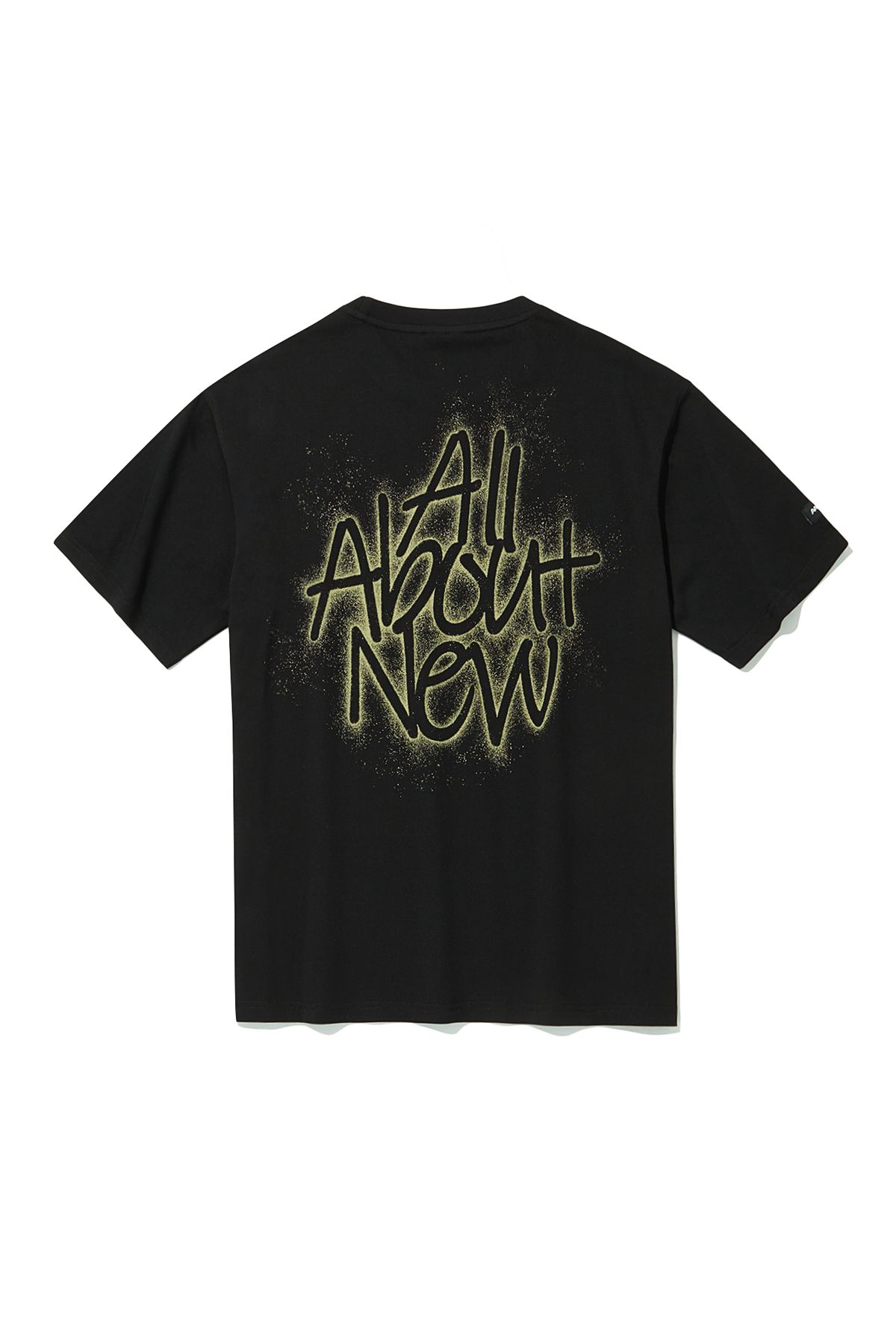 올어바웃뉴(ALL ABOUT NEW) 망점 로고 변형 반팔 티셔츠 블랙 ANA2TR03ABK