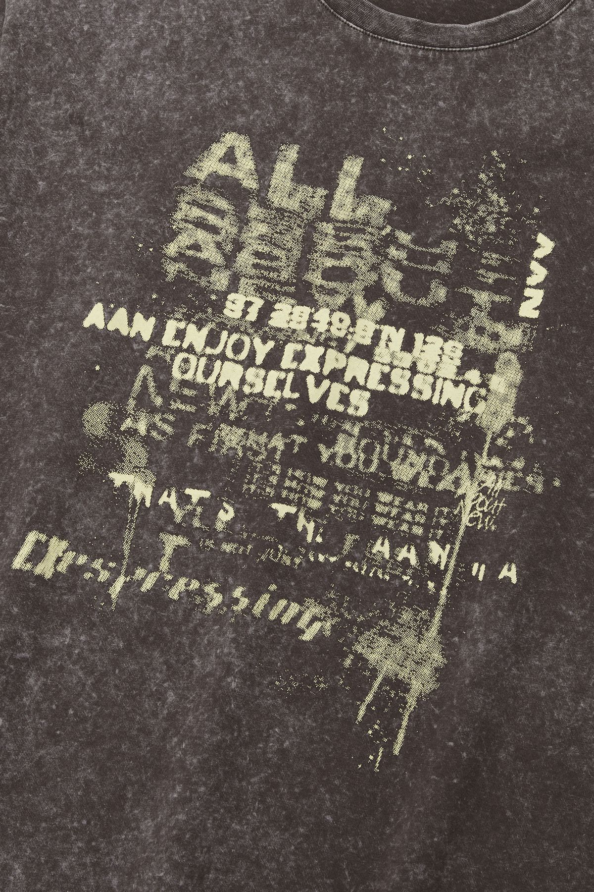 올어바웃뉴(ALL ABOUT NEW) 망점 솔트 워싱 반팔 티셔츠 브라운 ANA2TM06ABR