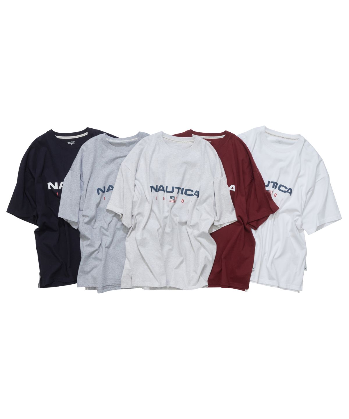 노티카(NAUTICA) 83플래그 로고 티셔츠(버건디) NTS4786