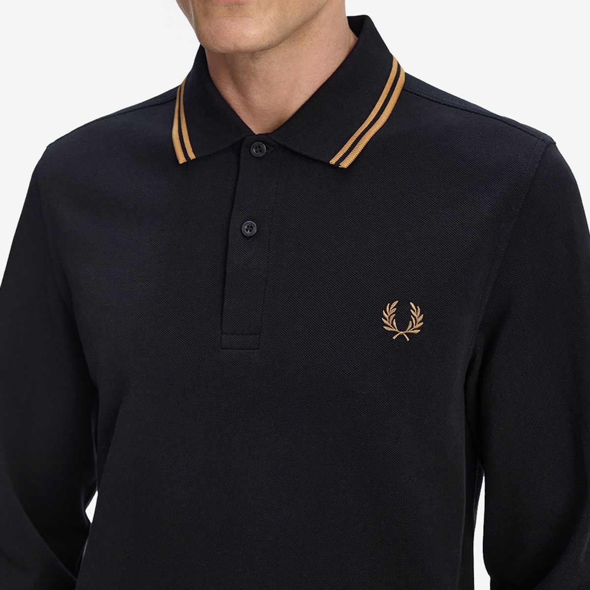 프레드페리(FRED PERRY) [M3636] 롱 슬리브 트윈 팁 프레드페리 셔츠 - 블랙/쉐이디드 스톤 AFPM2533636-S77