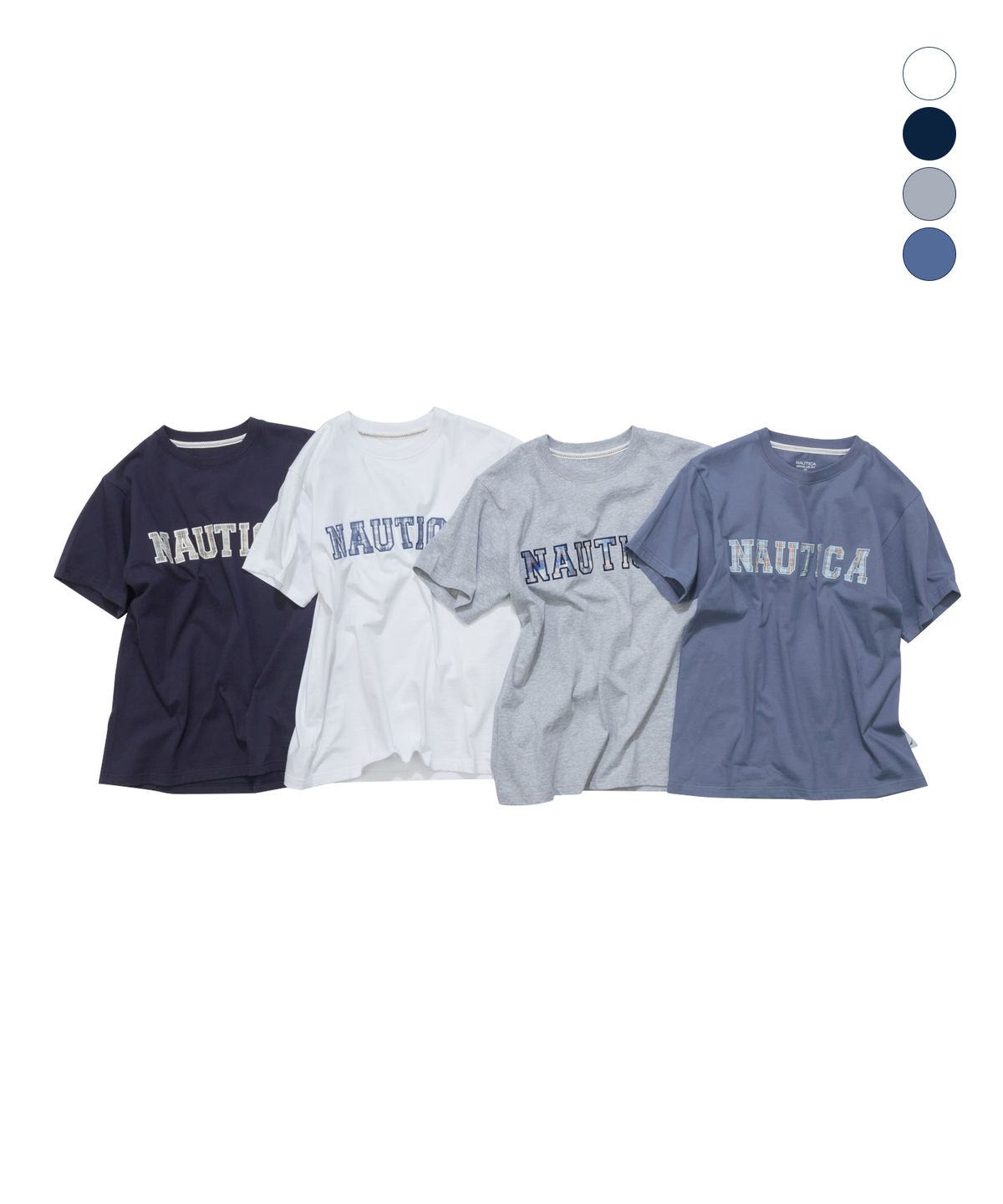 노티카(NAUTICA) 패치 레터링 티셔츠(4colors) NTS5536