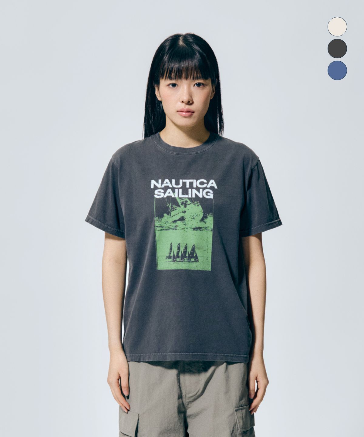 노티카(NAUTICA) 세일링 블록 티셔츠(3colors) NTS5696