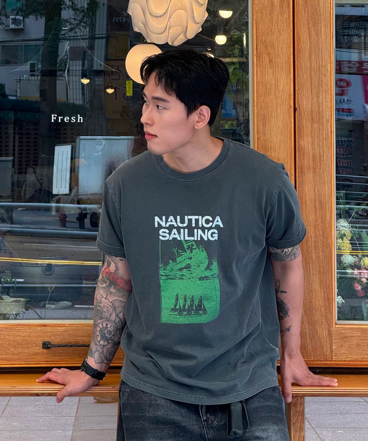 노티카(NAUTICA) 세일링 블록 티셔츠(3colors) NTS5696