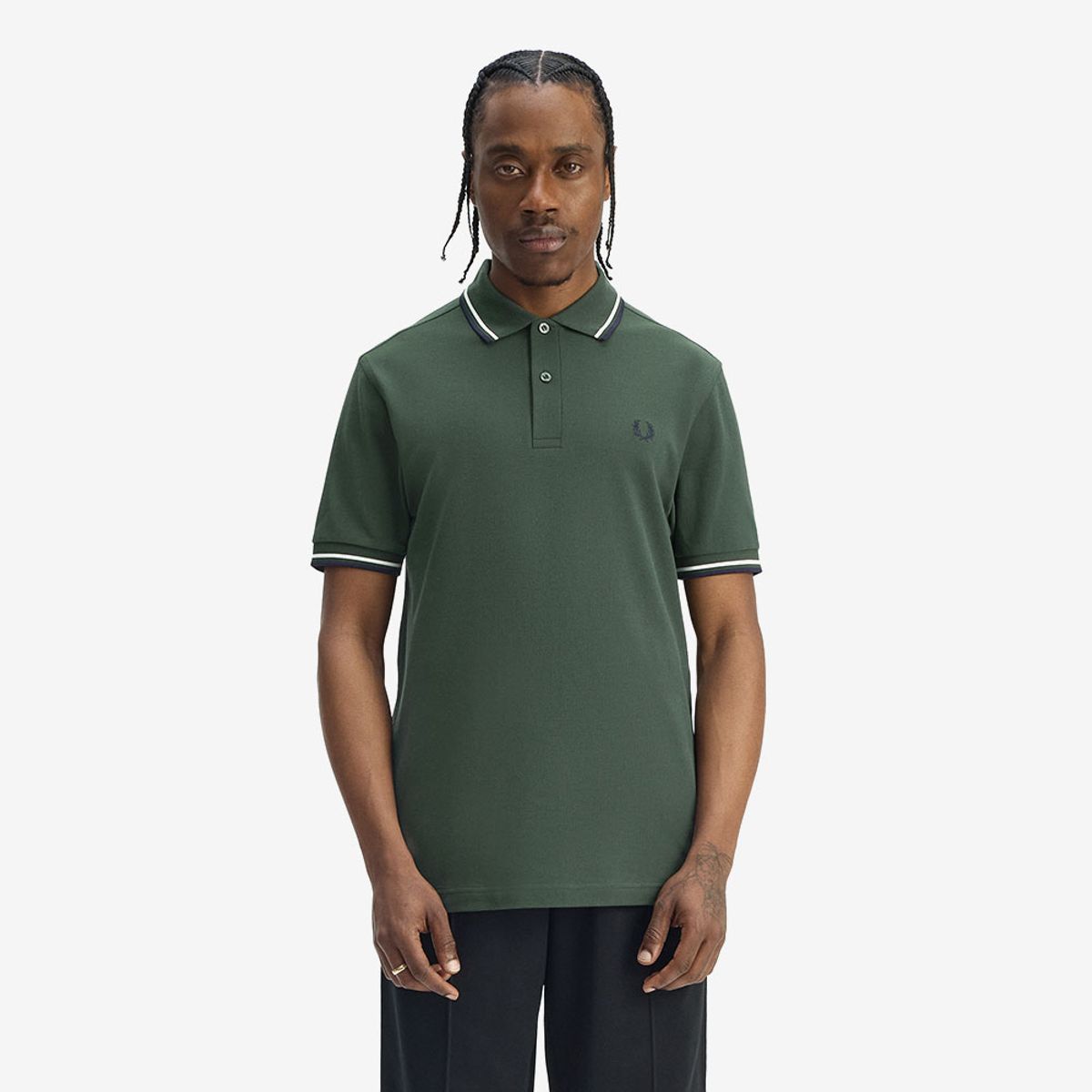 프레드페리(FRED PERRY) [M3600] 트윈 팁 프레드페리 셔츠 - 코트그린/스노우화이트/네이비 AFPM2533600-53A