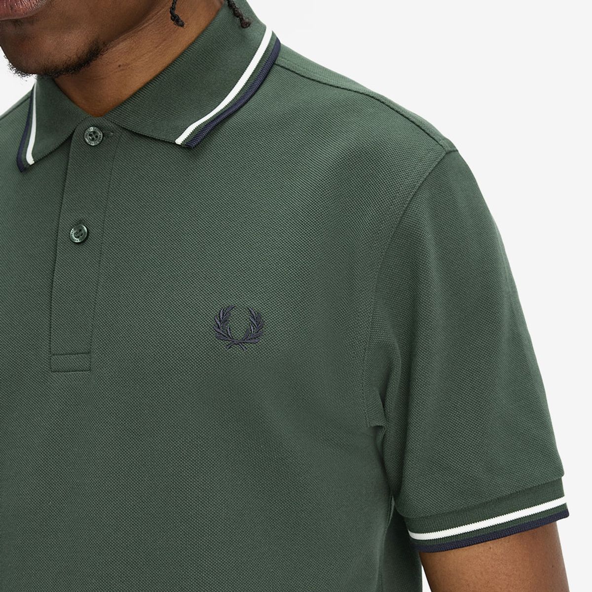 프레드페리(FRED PERRY) [M3600] 트윈 팁 프레드페리 셔츠 - 코트그린/스노우화이트/네이비 AFPM2533600-53A