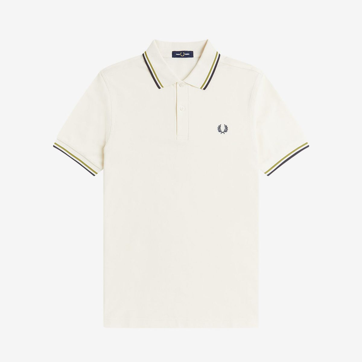 프레드페리(FRED PERRY) [M3600] 트윈 팁 프레드페리 셔츠 - 에크루/테니스볼 옐로우/앵커그레이 AFPM2533600-46A