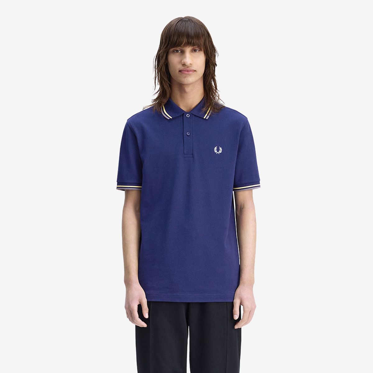프레드페리(FRED PERRY) [M3600] 트윈 팁 프레드페리 셔츠 - 프렌치네이비/챔피언스골드/스톡포트 블루 AFPM2533600-48A