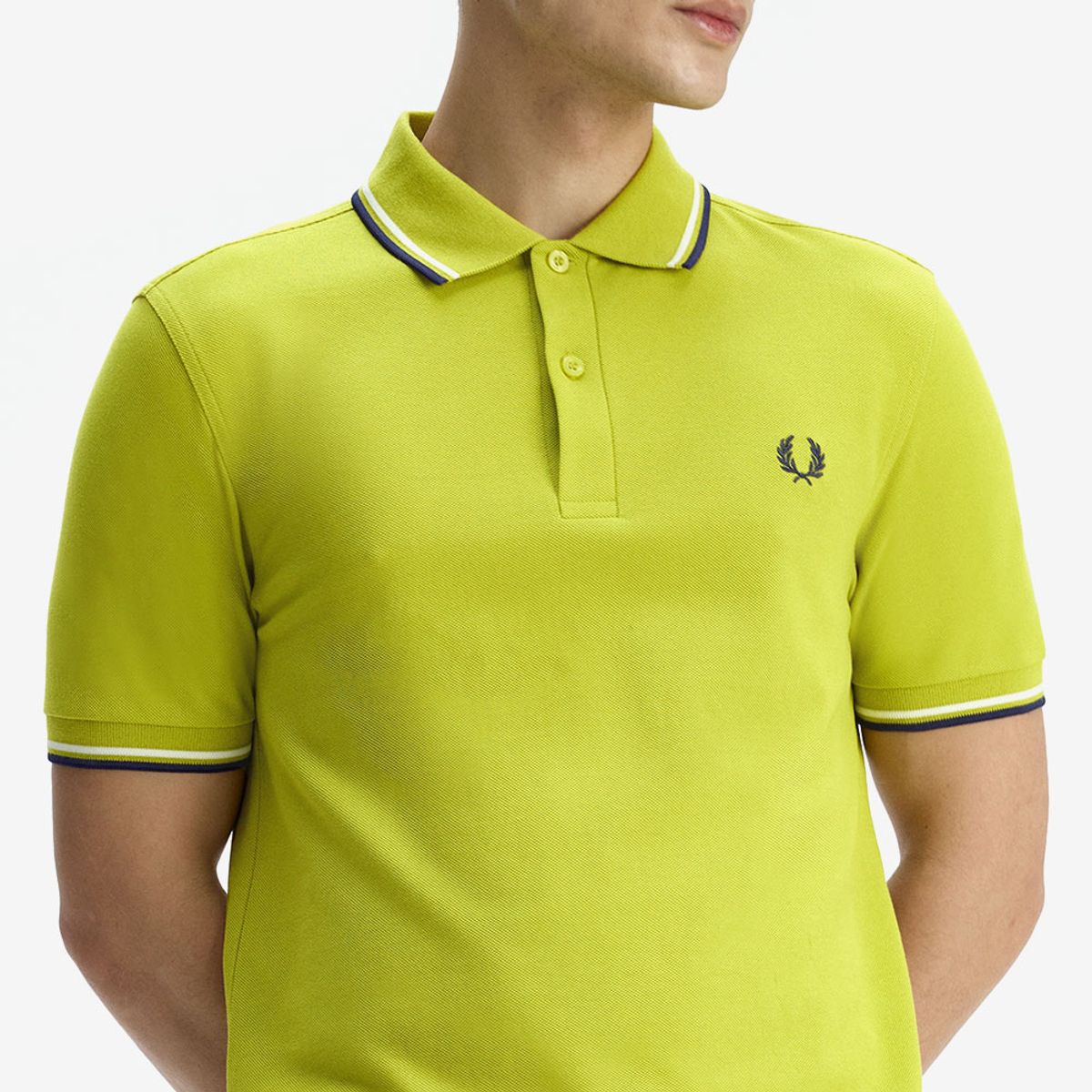 프레드페리(FRED PERRY) [M3600] 트윈 팁 프레드페리 셔츠 - 테니스볼옐로우/에크루/프렌치네이비 AFPM2533600-47A