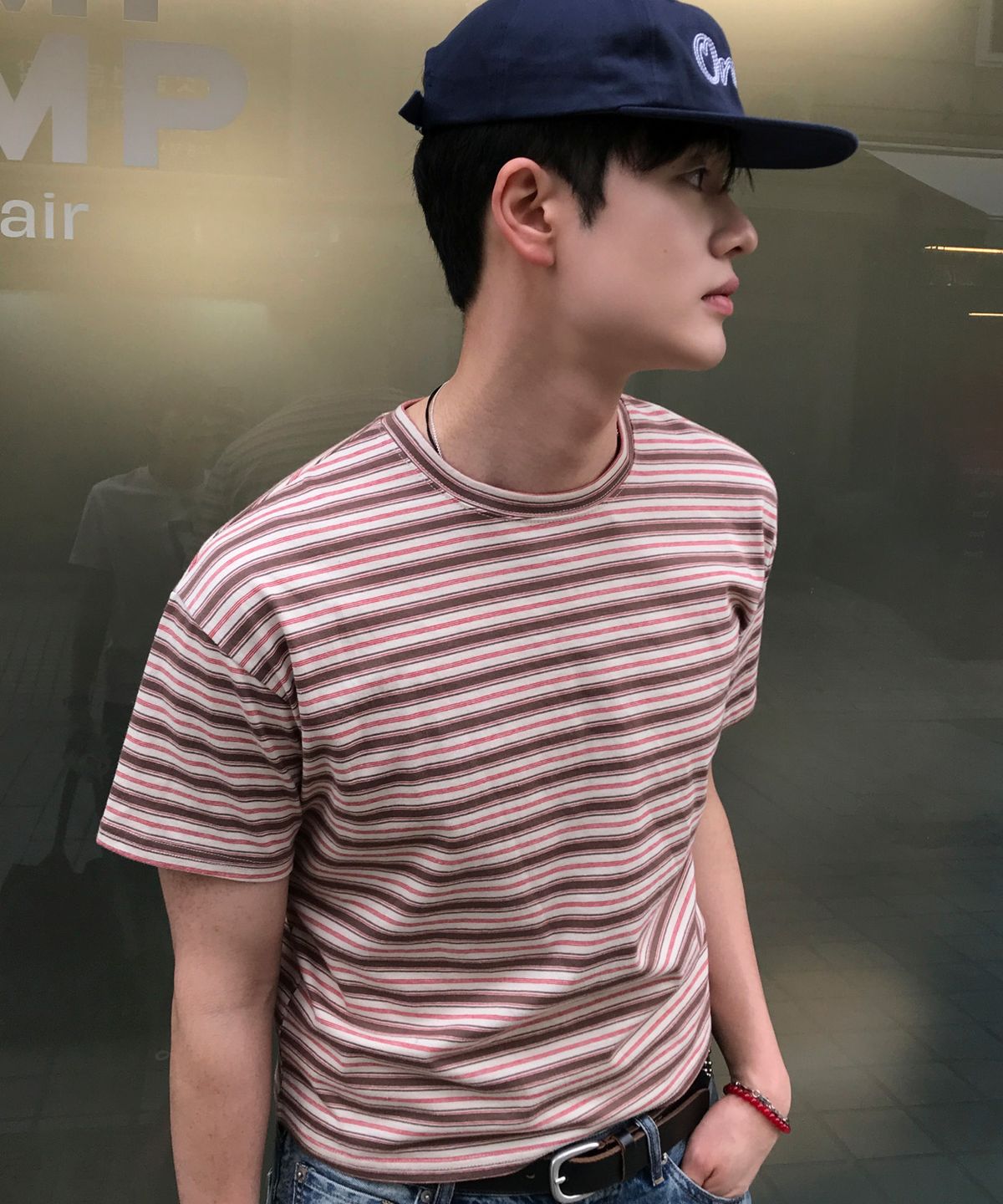 르아르(LEIRE) 에센셜 스트라이프 크롭 티셔츠 [브라운]