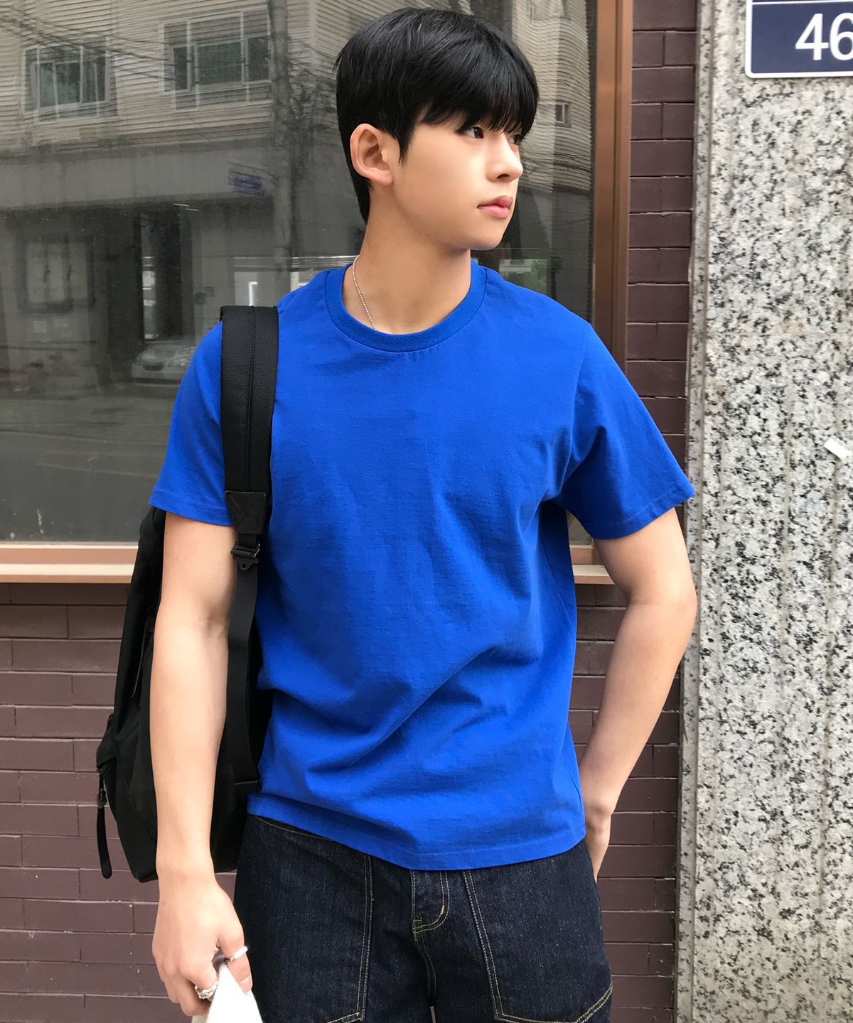 르아르(LEIRE) 90s 빈티지핏 워시드 티셔츠 [코발트]