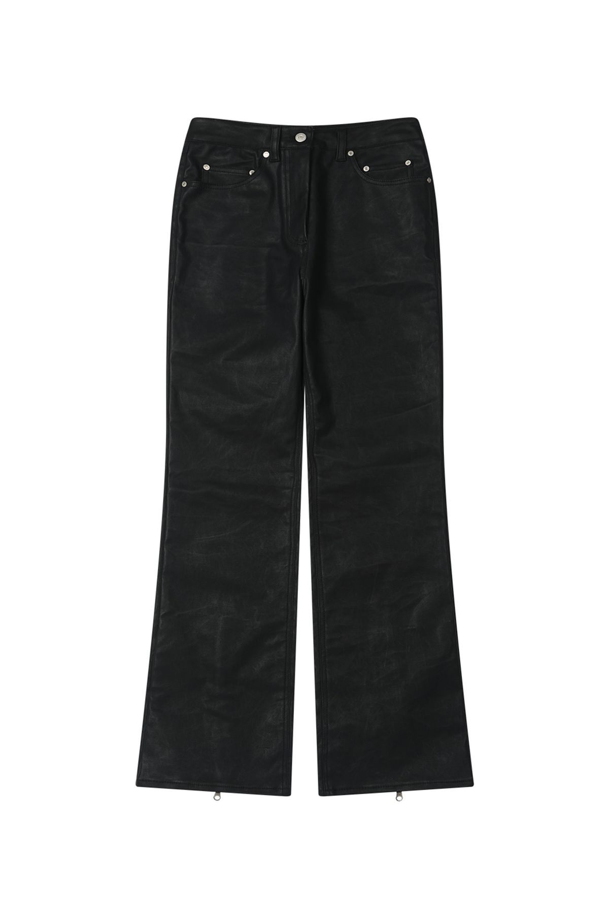다이닛(DEINET) COATED SPAN TROUSERS IN BLACK