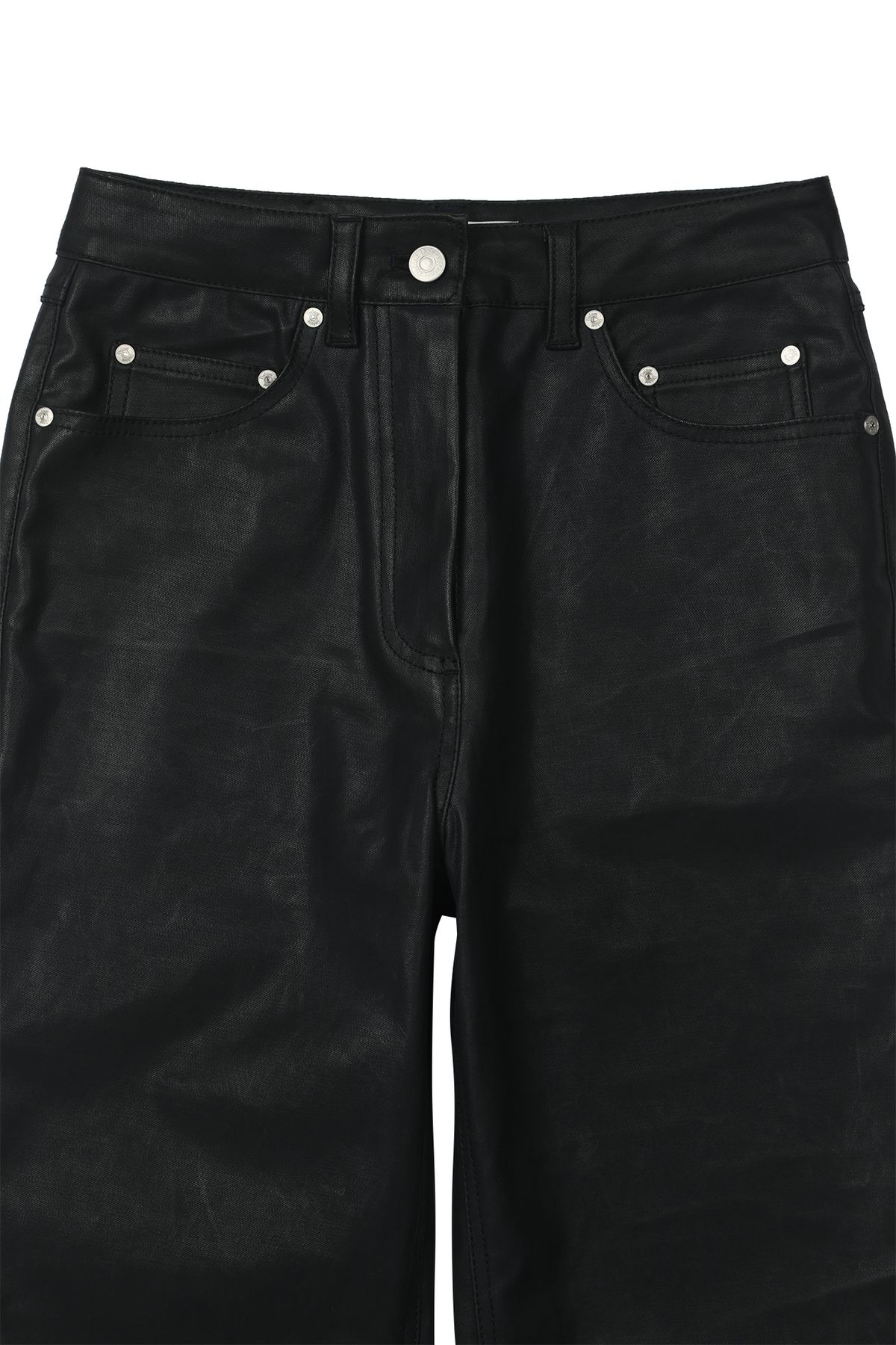 다이닛(DEINET) COATED SPAN TROUSERS IN BLACK