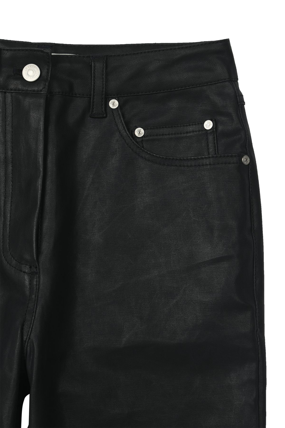 다이닛(DEINET) COATED SPAN TROUSERS IN BLACK