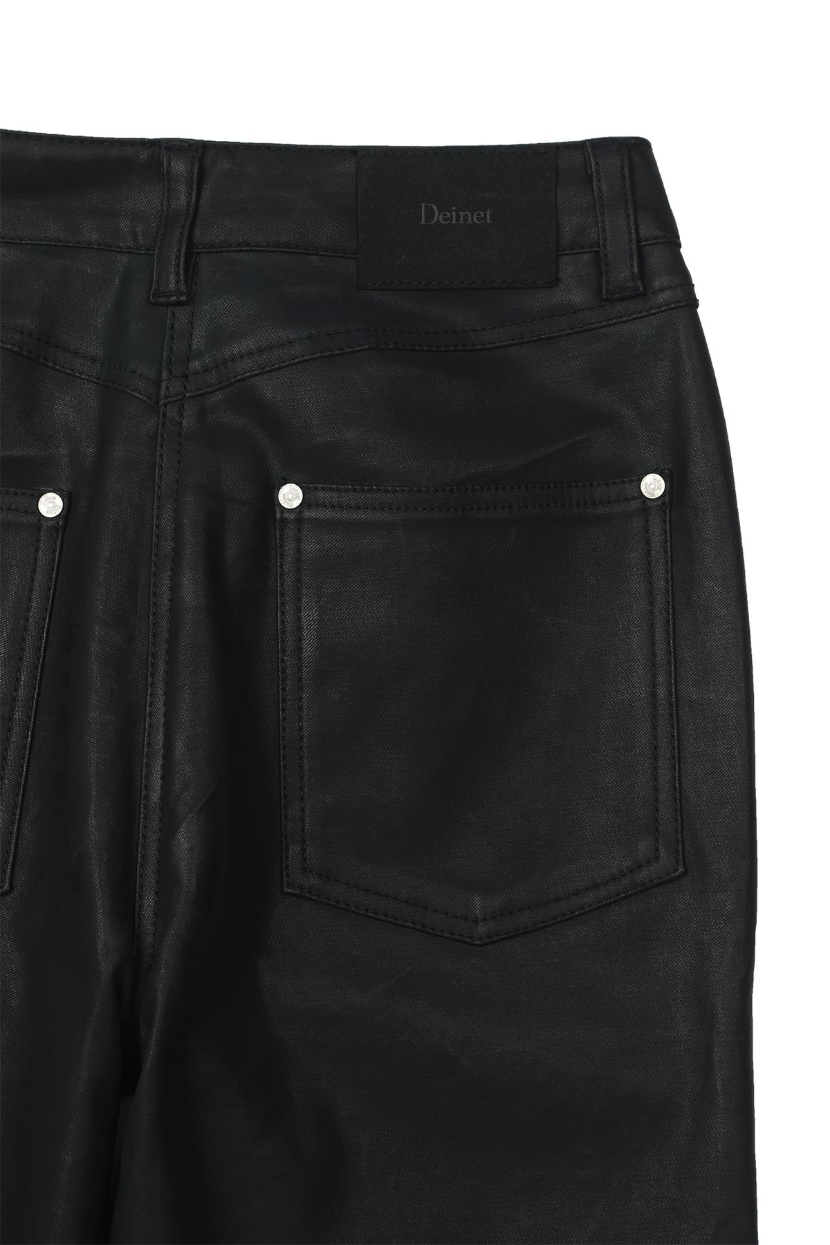 다이닛(DEINET) COATED SPAN TROUSERS IN BLACK