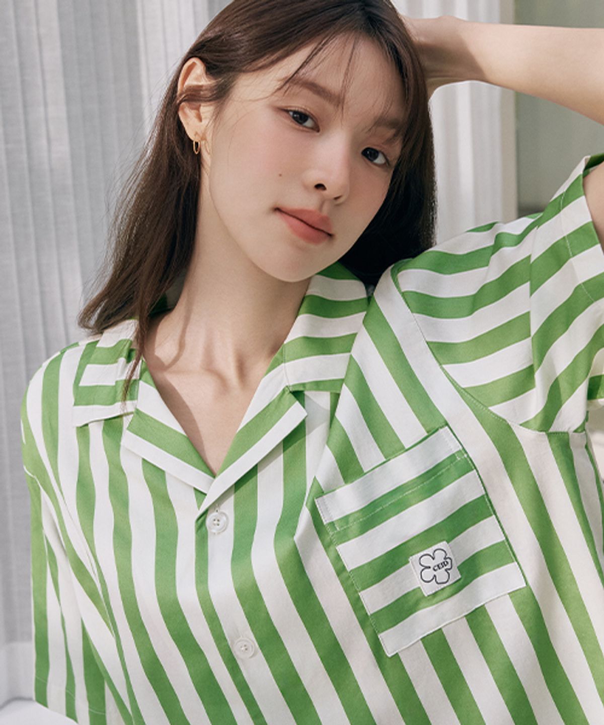 세이드(CEID) [2PACK] [uni] 베이스 클라우드핏 스트라이프 셔츠 파자마 셋업