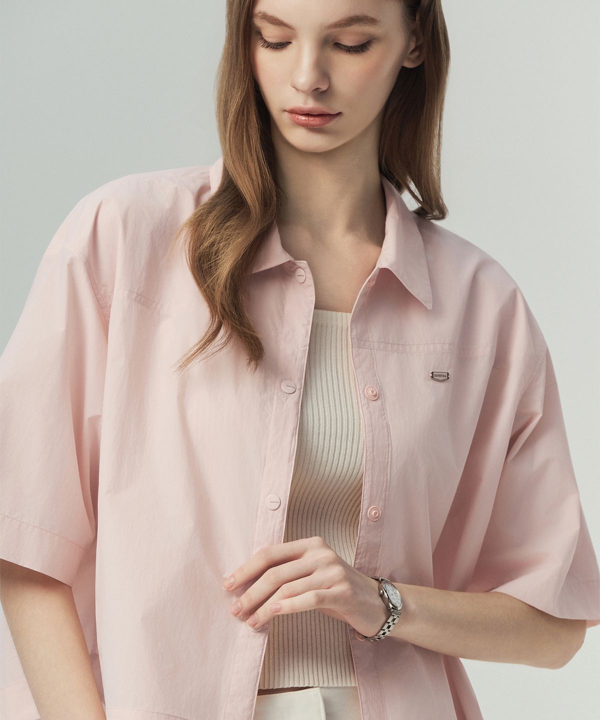 듀베티카(DUVETICA) 판탈라(라이트 핑크)(여성 우븐셔츠)