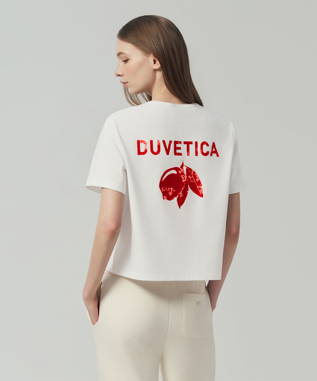 듀베티카(DUVETICA) 투르시(라이트 아이보리)(여성 반팔티셔츠)