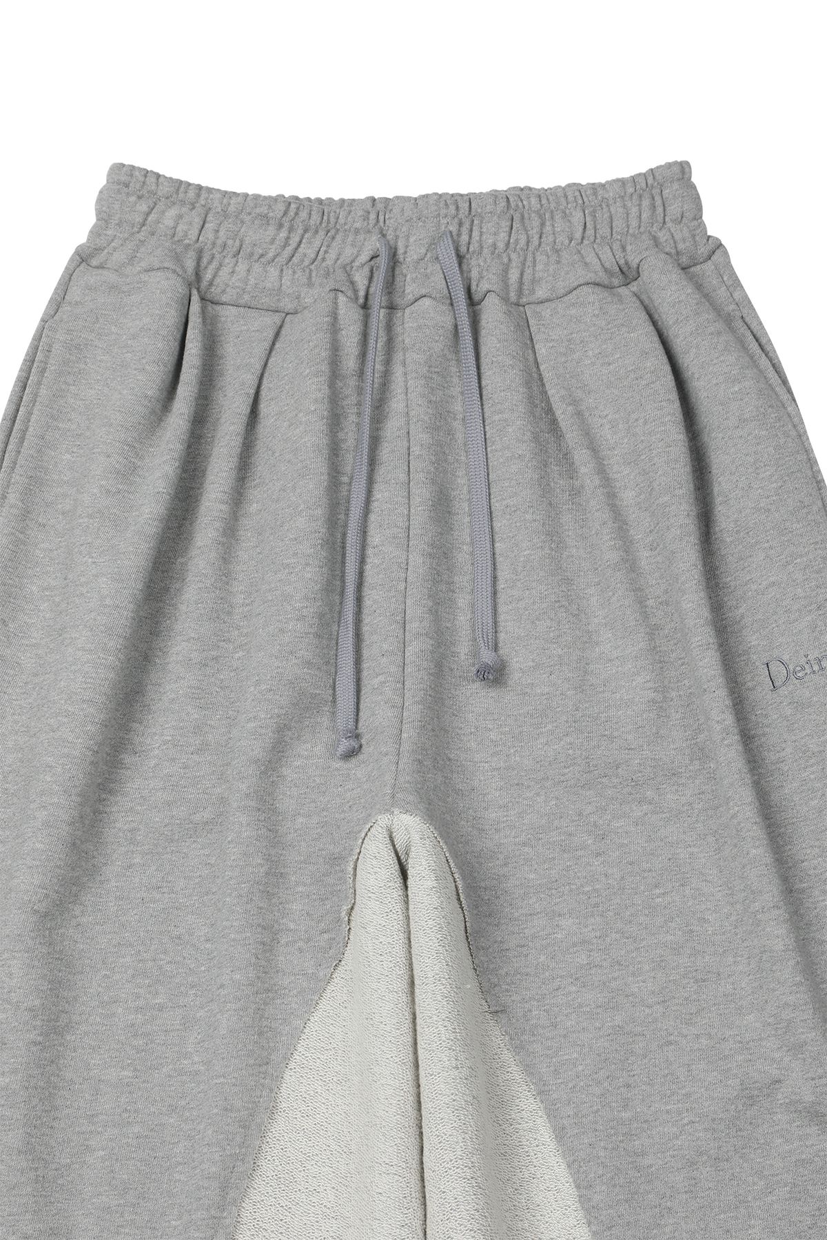 다이닛(DEINET) REVERSE CUT SWEATPANTS IN MELANGE GREY