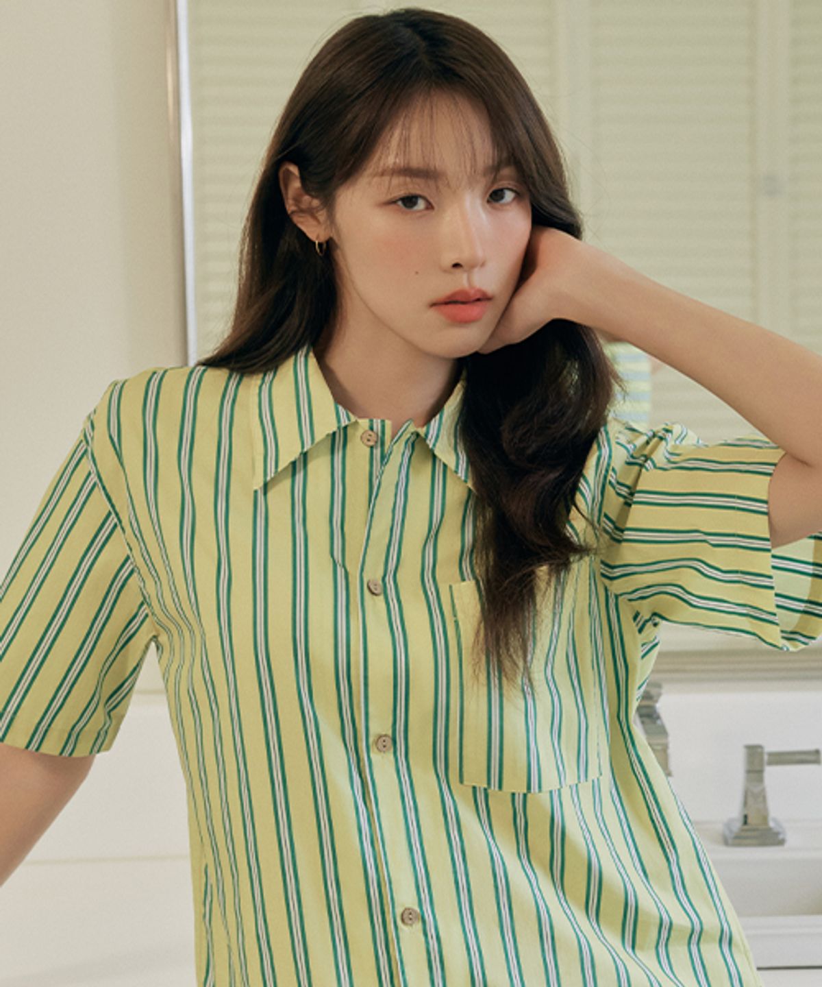 세이드(CEID) [2PACK] [uni] 레이유 클라우드핏 스트라이프 셔츠 파자마 셋업