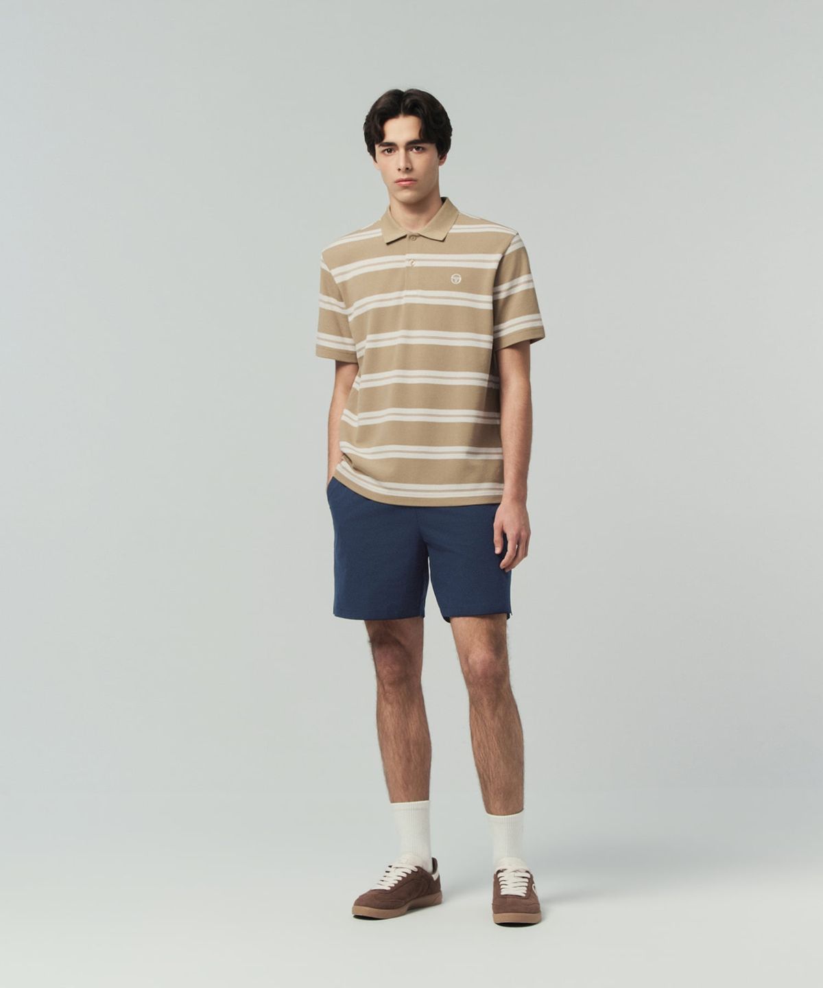 세르지오 타키니(SERGIO TACCHINI) M 스트라이프 반팔 폴로 (D.Beige)