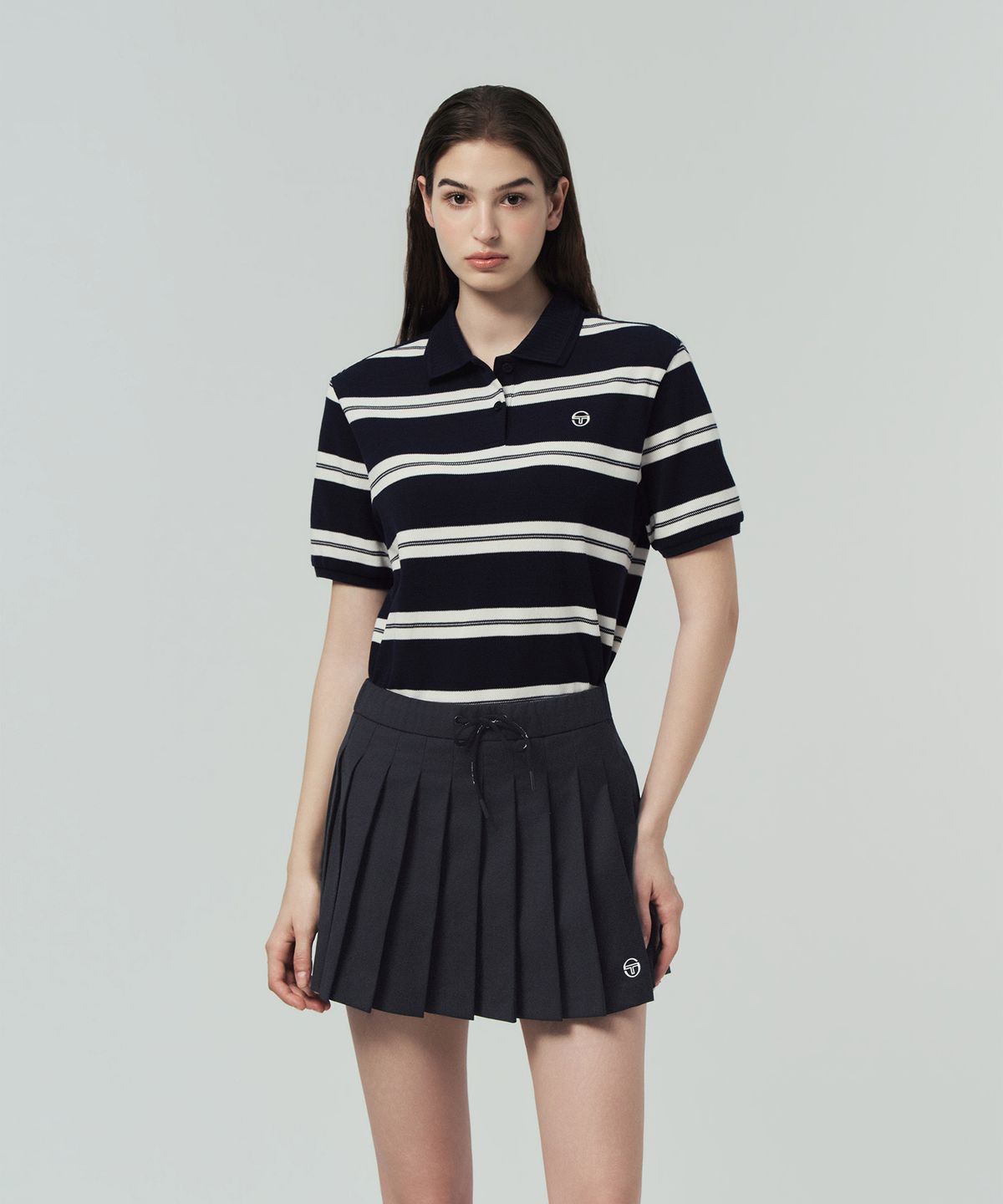 세르지오 타키니(SERGIO TACCHINI) W 스트라이프 반팔 폴로 (Navy)