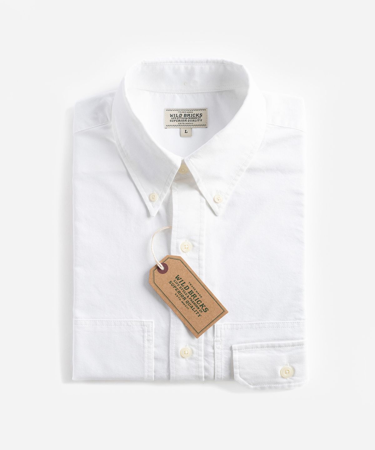 와일드 브릭스(WILD BRICKS) W25 ARMY OCBD SHIRT (white)