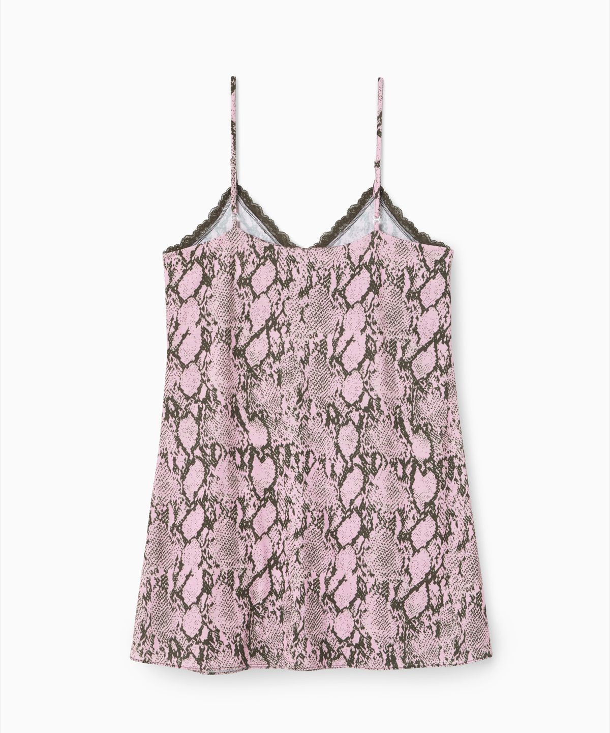 에스이오(s/e/o) PYTHON LACE SLIP MINI DRESS PINK