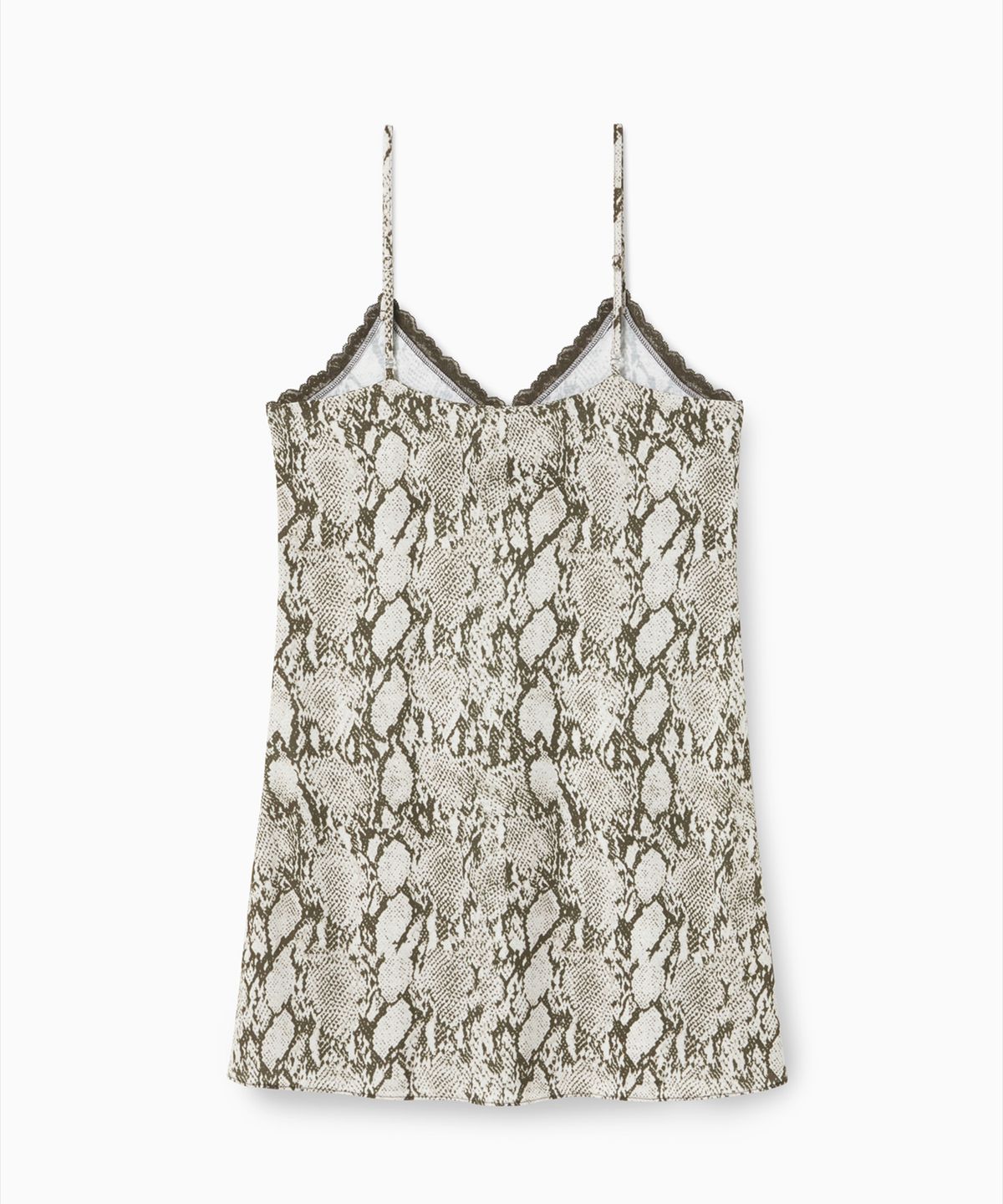 에스이오(s/e/o) PYTHON LACE SLIP MINI DRESS BROWN