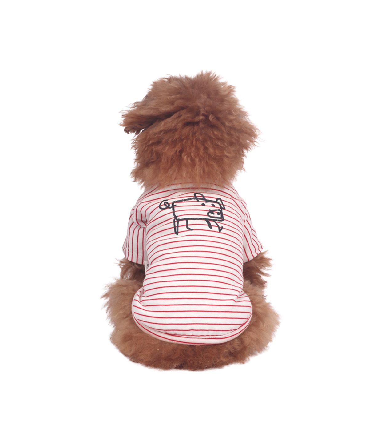 몽슈슈(MONCHOUCHOU) Little Doodle Stripe Tee Red