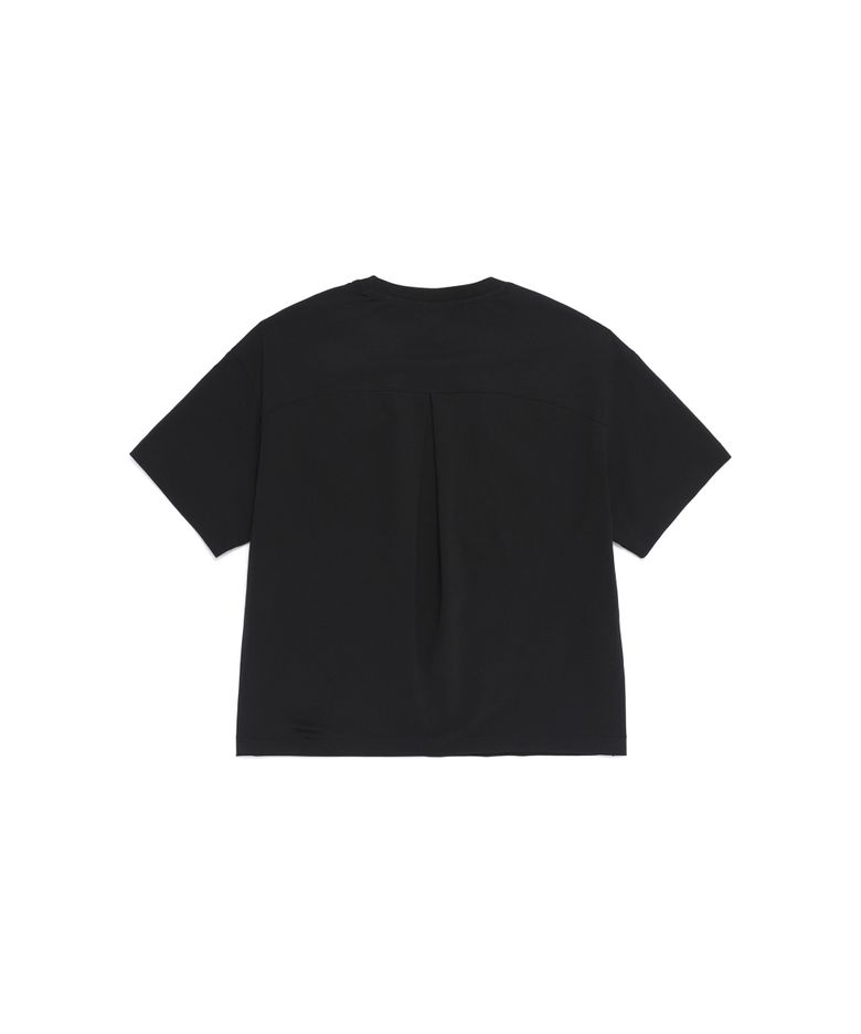 N262WTS190 여성 프로즌에어 세미크롭 반팔 티셔츠 BLACK