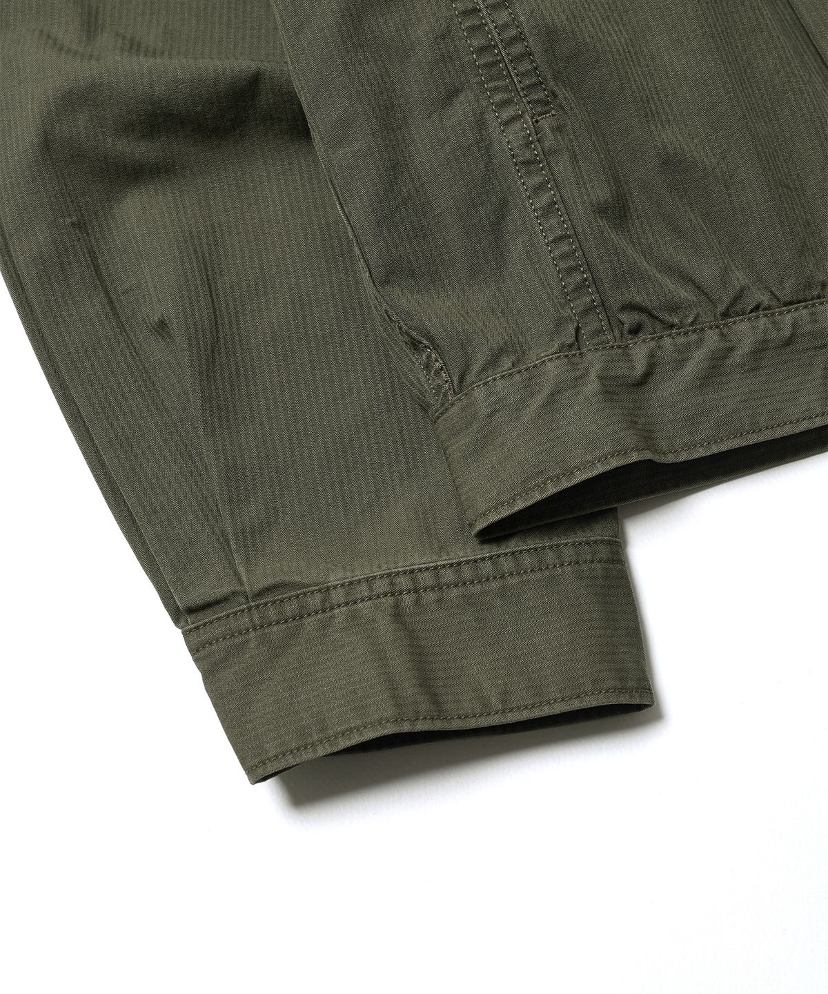 에스파이(ESFAI) SHIRRING TRUCKER JACKET (OLIVE)