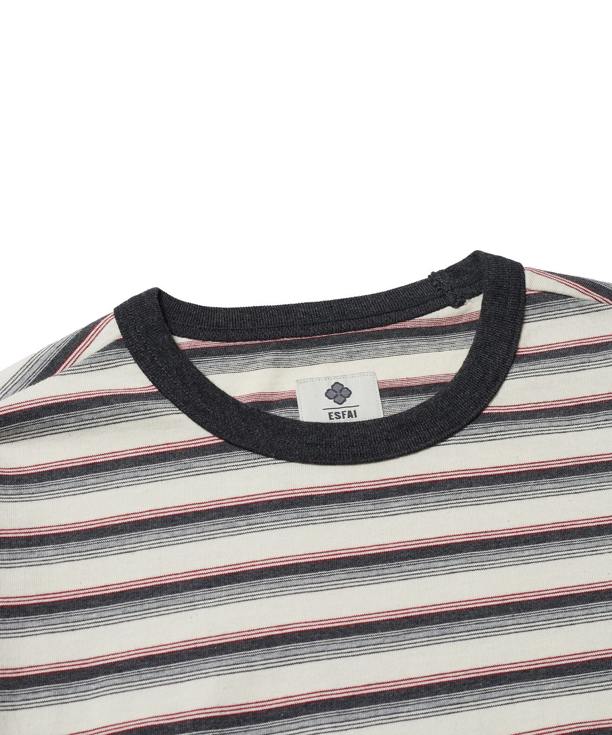 에스파이(ESFAI) MULTI STRIPE L/S T-SHIRT (CHARCOAL)
