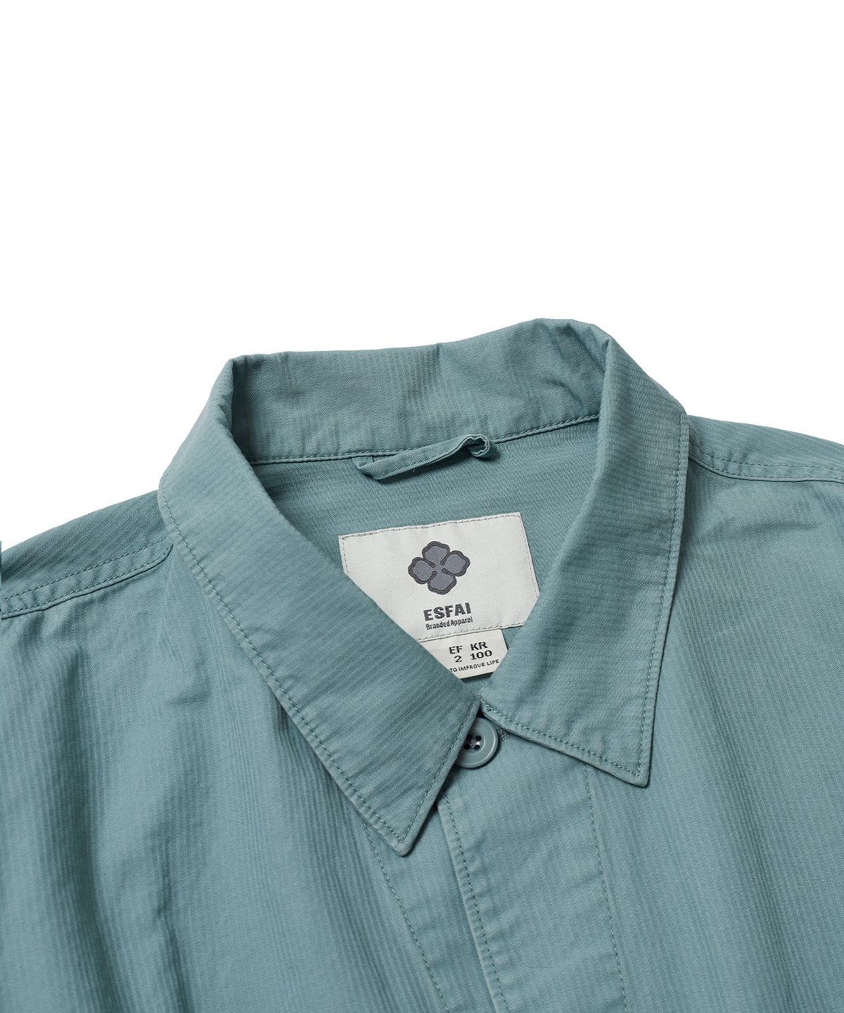 에스파이(ESFAI) SHIRRING TRUCKER JACKET (ASH BLUE)
