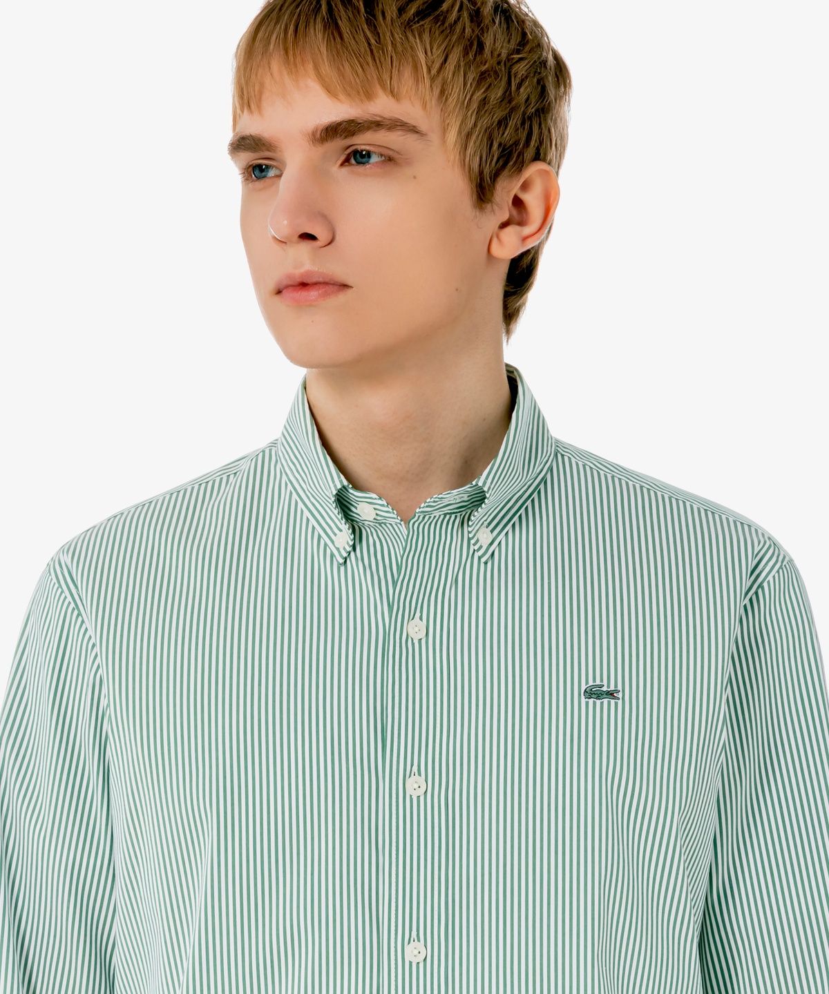 라코스테(LACOSTE) 남성 포플린 저지 스트라이프 셔츠 CH625E-56G AFK