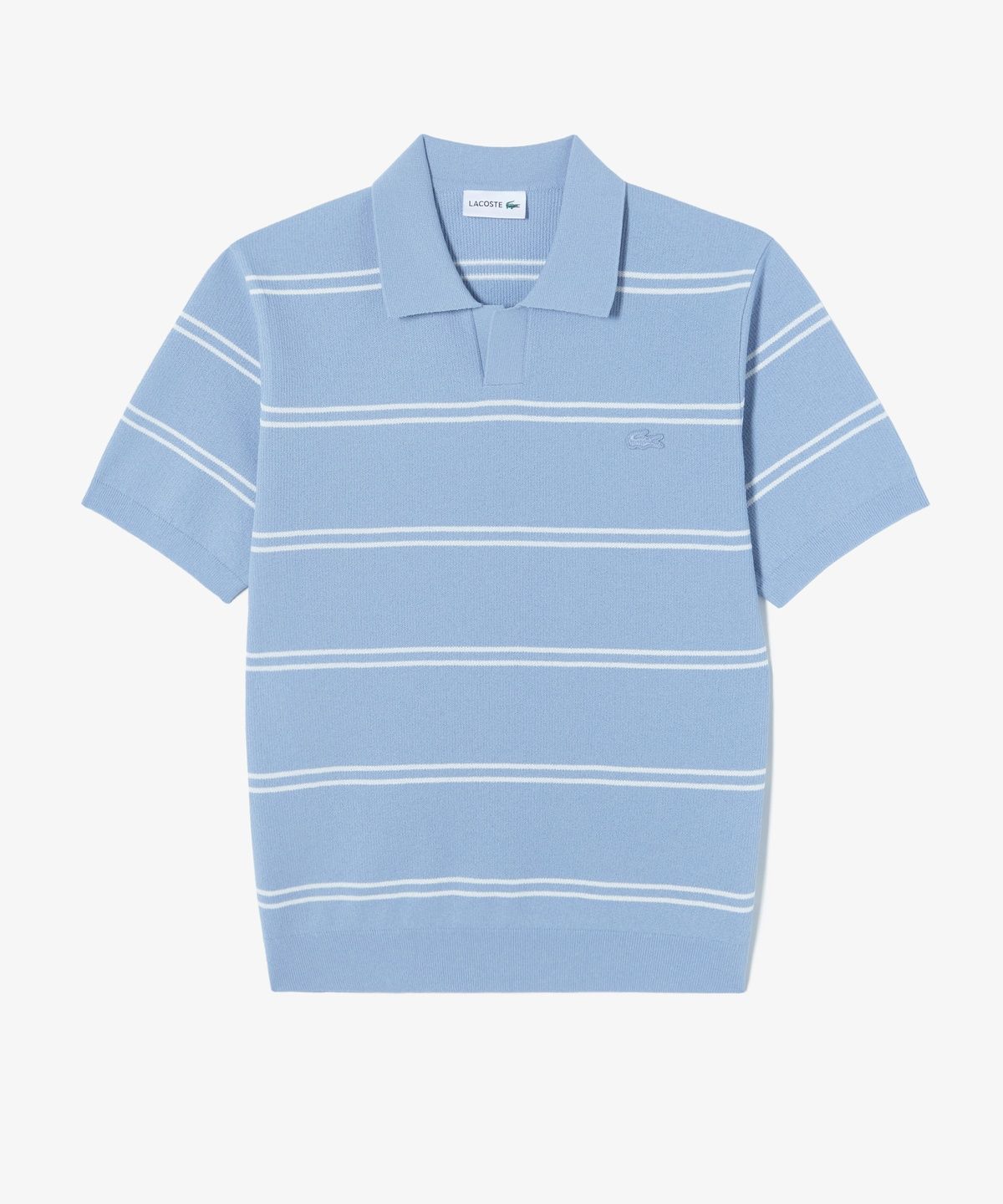 라코스테(LACOSTE) 남성 오픈카라 핀 스트라이프 반팔 스웨터 폴로 셔츠 PH396E-56G AEY