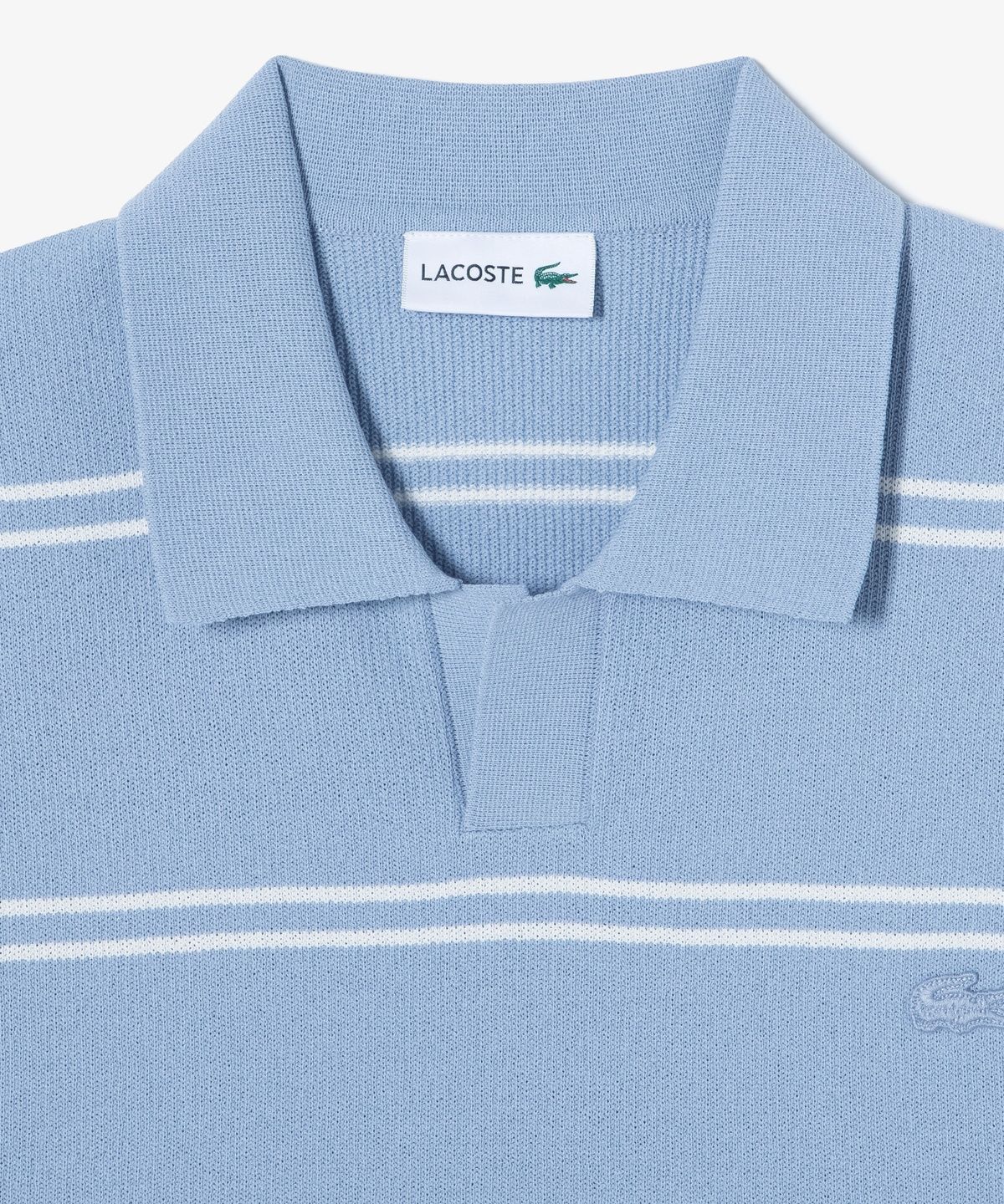 라코스테(LACOSTE) 남성 오픈카라 핀 스트라이프 반팔 스웨터 폴로 셔츠 PH396E-56G AEY