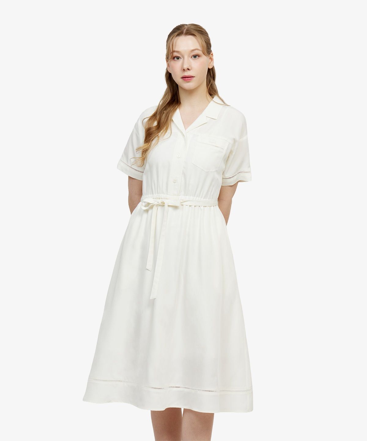 라코스테(LACOSTE) 여성 오픈워크 디테일 셔츠드레스 EF236E-56G S7G