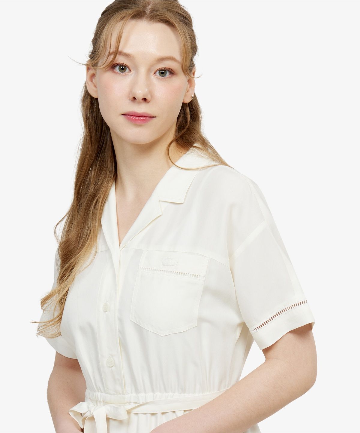 라코스테(LACOSTE) 여성 오픈워크 디테일 셔츠드레스 EF236E-56G S7G