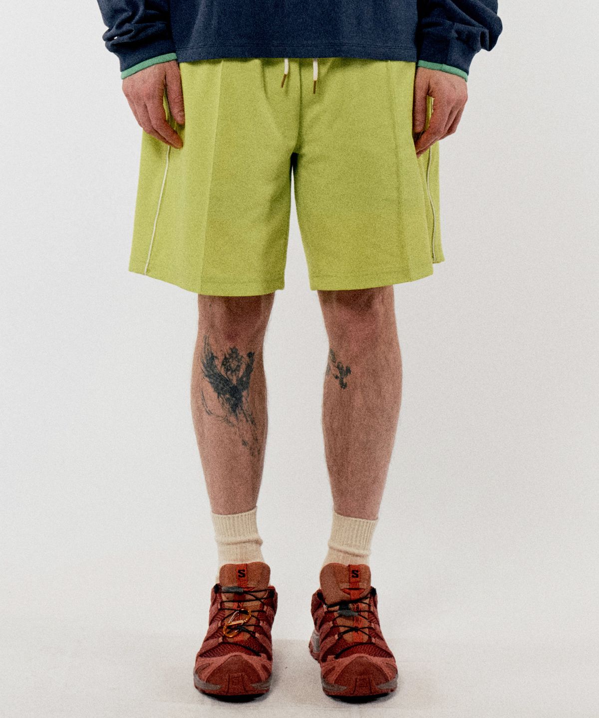 골든선샤인(GOLDEN SUNSHINE) GOLDEN TRACK SHORTS_LIME YELLOW