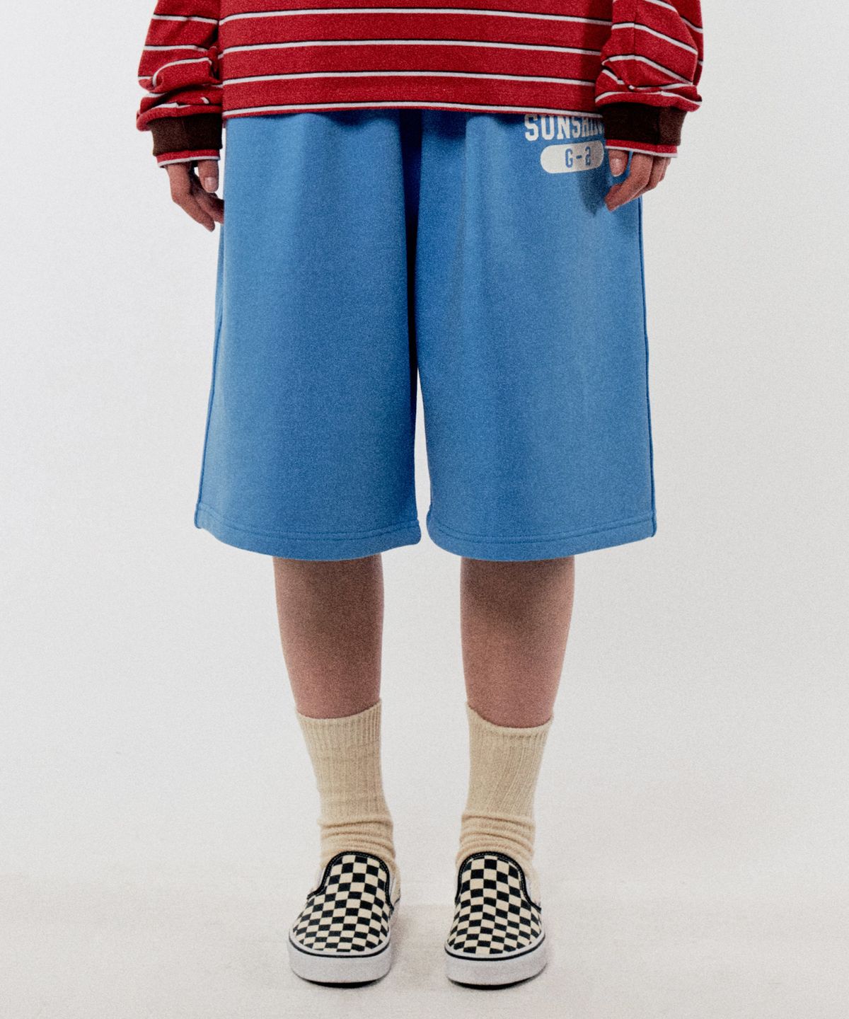 골든선샤인(GOLDEN SUNSHINE) G-2 BERMUDA SWEAT SHORTS_AZURE BLUE