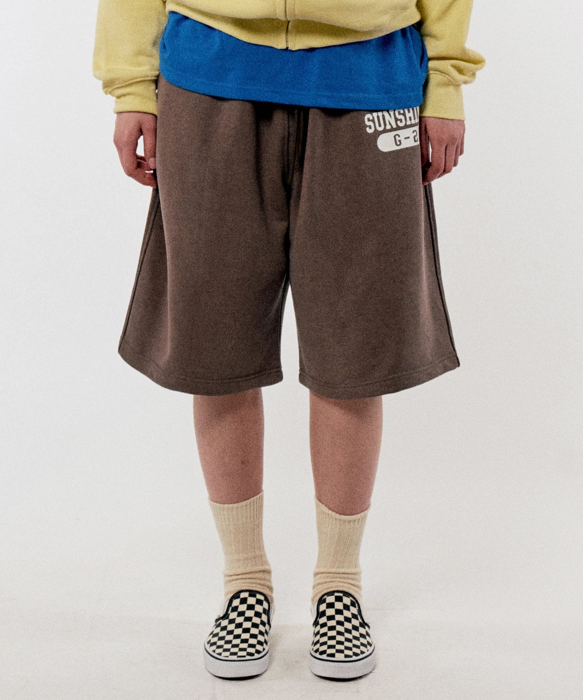 골든선샤인(GOLDEN SUNSHINE) G-2 BERMUDA SWEAT SHORTS_BROWN