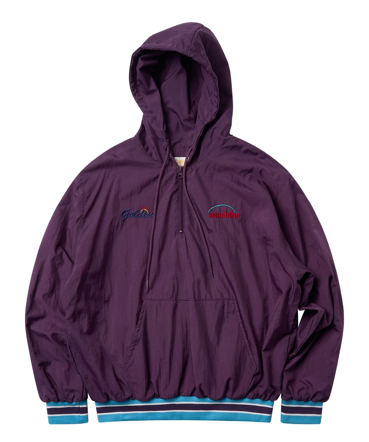 골든선샤인(GOLDEN SUNSHINE) WINDBREAKER ANORAK HOODIE_GRAPE WINE